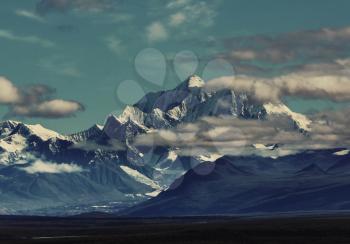 Denali (McKinley) peak in Alaska, USA