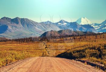 Landscapes on Denali highway, Alaska. Instagram filter.