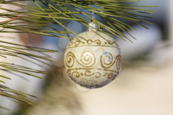 Beautiful traditional Christmas decor closeup