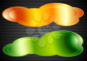 Royalty Free Clipart Image of Orange and Green Shapes