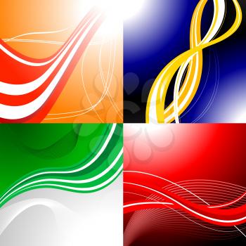 Royalty Free Clipart Image of a Set of Wave Backgrounds