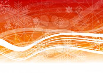 Royalty Free Clipart Image of a Red Snowflakes Background