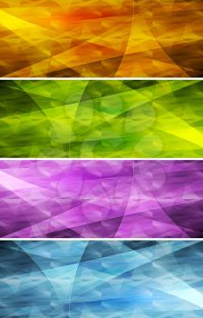 Royalty Free Clipart Image of a Set of Colourful Banners