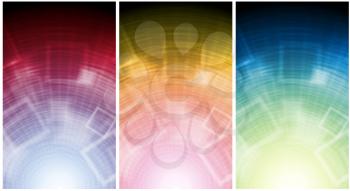 Royalty Free Clipart Image of a Set of Multicoloured Banners