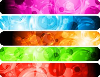 Royalty Free Clipart Image of a Set of Colourful Headers