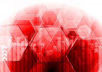Royalty Free Clipart Image of a Red Hexagon Background