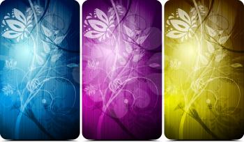 Royalty Free Clipart Image of Abstract Floral Backgrounds