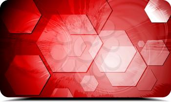 Royalty Free Clipart Image of a Red Hexagon Background
