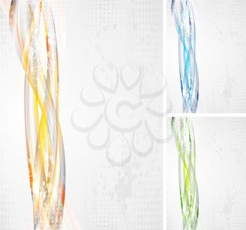 Royalty Free Clipart Image of a Set of Wave Backgrounds