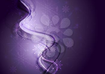Royalty Free Clipart Image of a Purple Snowflake Background