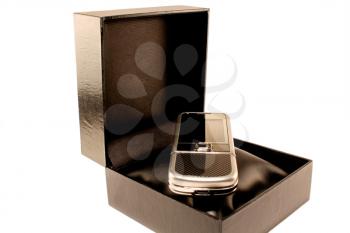 Mobile phone in a black gift box