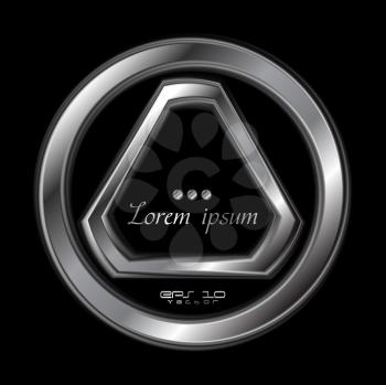 Abstract silver metallic shape. Vector logo eps 10
