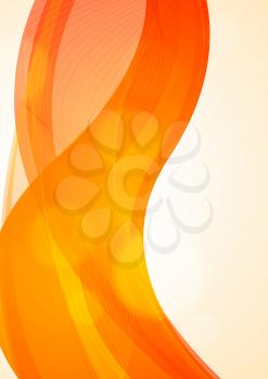 Abstract orange wavy background. Vector design eps 10