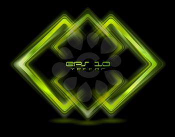 Abstract green shiny squares shapes. Vector logo eps 10
