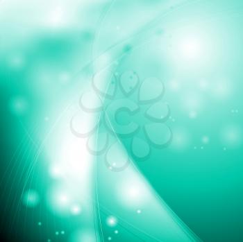 Abstract shiny turquoise waves design. Vector background. Gradient mesh included