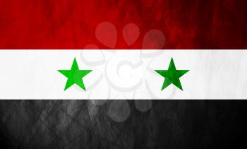 Grunge illustration of Syrian flag. Vector background