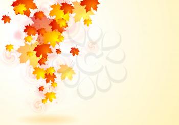 Abstract autumn background with falling leaves. Eps 10 vector design
