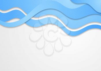 Abstract blue waves. Vector design eps 10