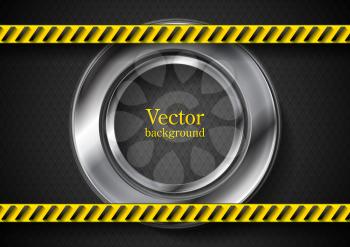 Abstract vector tech background with danger tape