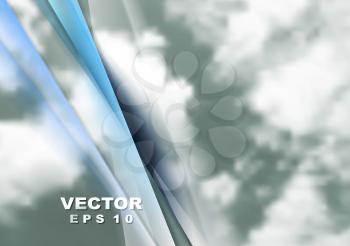 Abstract cloudy sky vector tech background