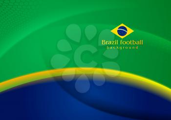 Waves vector football background in Brazilian colors