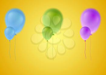 Colorful vector balloons. Birthday background