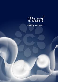 Abstract shiny pearl color waves. Vector background
