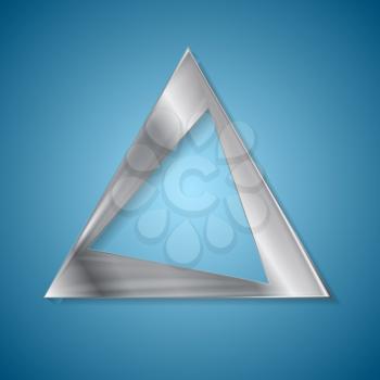 Abstract silver triangle logo vector design