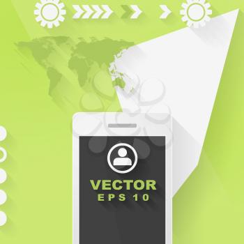 Abstract vector concept flat tech design with mobile phone