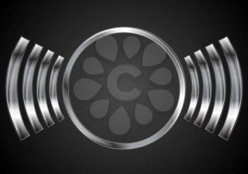 Abstract metal circle logo design. Vector background