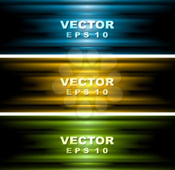 Bright glowing banners. Vector design