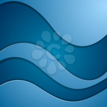 Bright blue corporate abstract waves. Vector design