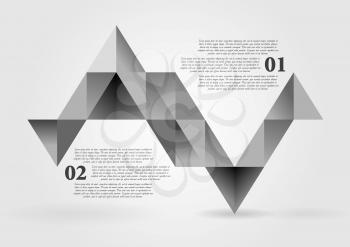 Abstract grey triangles infographics design. Vector background