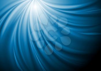Abstract blue swirl wave background. Vector design