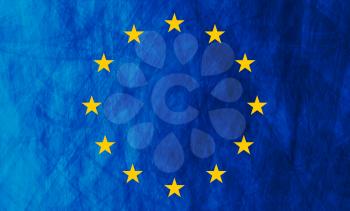 Grunge illustration of European union flag. Vector background