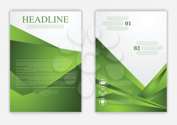 Abstract green corporate tech flyer design. Vector template