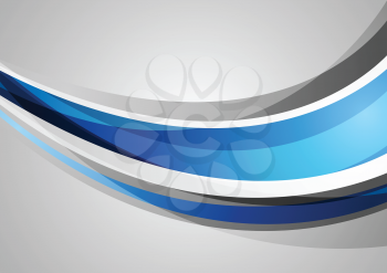 Blue and grey corporate waves background. Vector design