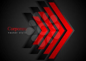 Red arrows geometry corporate background. Vector design