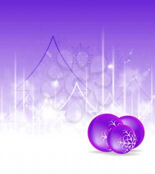 Bright abstract Christmas background. Vector purple art