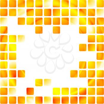 Yellow tech squares on white background. Vector design