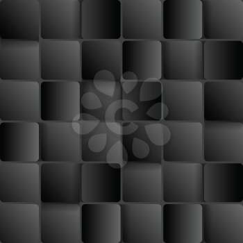 Dark tech abstract background with squares. Vector design