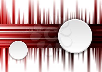 Dark red tech background with white circles. Vector design