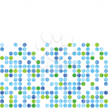 Blue green circles on white background. Vector design