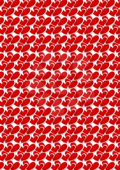 Abstract red hearts Valentine pattern. Vector design