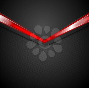 Dark corporate background with glow red arrow. Vector design