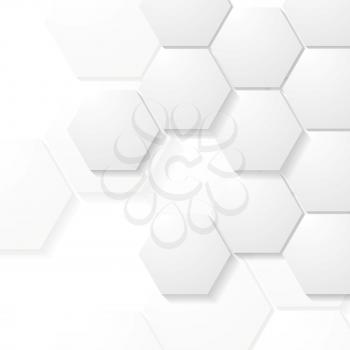 Abstract grey hexagons tech design. Vector background