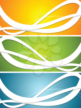 Bright abstract wavy banners. Vector design