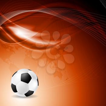 Soccer bright background with abstract waves. Vector design