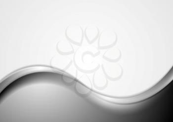 Abstract grey wavy background. Vector illustration