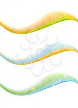Shiny smooth waves banners. Abstract vector design
